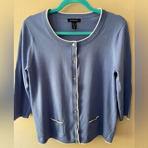 Land’s End Blue and White Cardigan